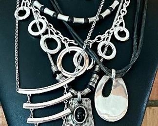 Collection Of Chicos, (1) Talbot, And (1) Unmarked Silver Tone Necklaces