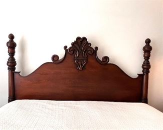Close up of king bed head board