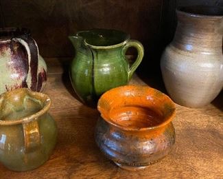 North Carolina Pottery Creamers and Pitcher