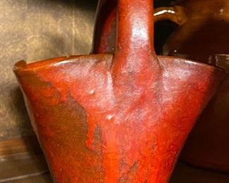 Chrome Red Pottery Basket