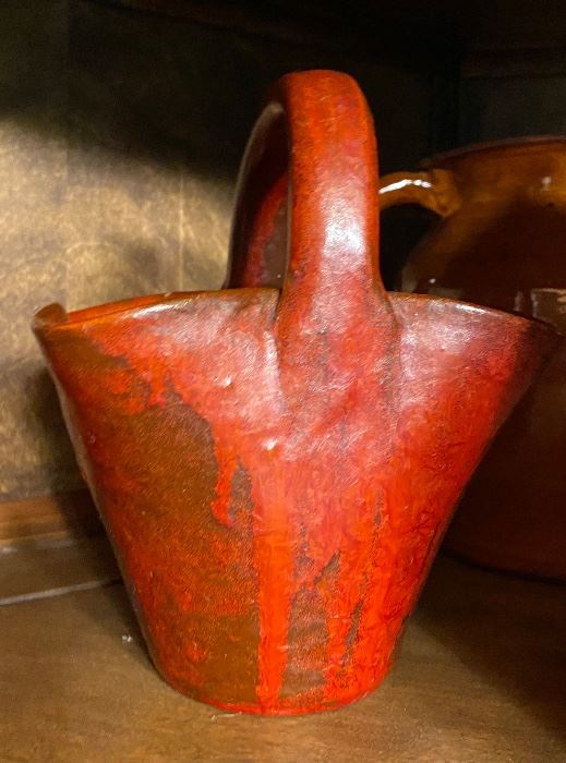 Chrome Red Pottery Basket
