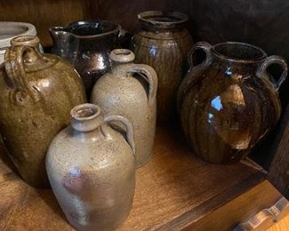 Several Nice Old Alkaline and Salt Glaze Pottery Jugs