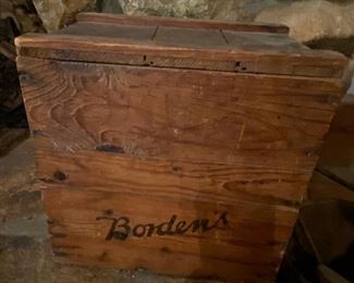 Early Borden's Wooden Shipping Crate