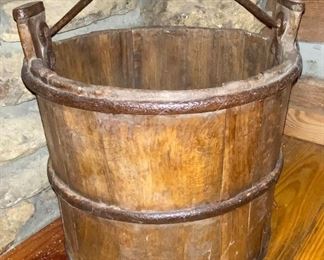 Early Primitive Oak Bucket 
