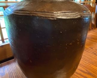 Oriental Pottery Jar with Chinese or Japanese Character Markings
