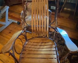 Primitive Folk Art Rocking Chair (Bent Twig Oak and Hickory)