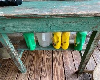 Green Paint Primitive Table