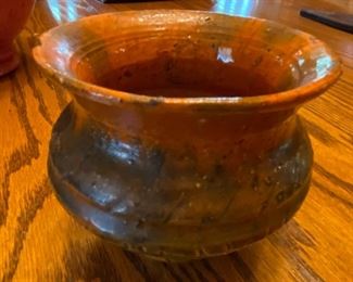 Rare Chrome Red Pottery Vase with Craven Pottery Steeds N.C. Stamp