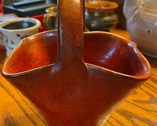 Chrome Red Pottery Basket