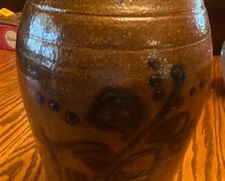 Cobalt Decorated Westmoore Pottery Storage Jar