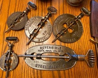 Antique Reversible Steel Spindle Stove Dampers