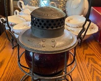 Adlake Pennsylvania Railroad Lantern with Red Globe