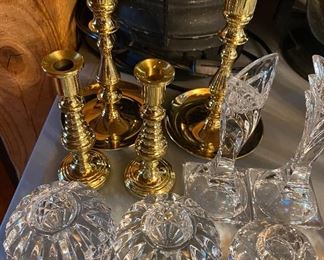 Assorted Crystal and Brass