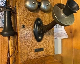 Nice Old Oak Wall Telephone