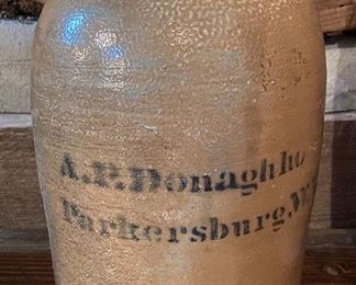 A.P. Donaghho Parkersburg West Virginia Cobalt Storage Jar