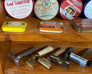 Old Razors, Old Medicinal Tins