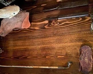 Carved Wooden Catfish and Pipe