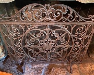Ornate Iron Fireplace Screen