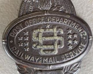 Two Old Post Office Department Railway Mail Service Badges (Obsolete)