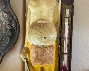 Cast Metal Figural Thermometer