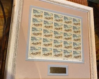 Framed Cape Hatteras Stamp Blocks