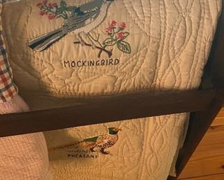 Vintage Quilt with Various Bird Species
