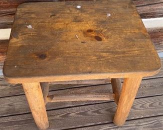 Pair of Primitive Outdoor End Tables