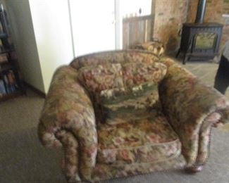 Overstuffed easy chair