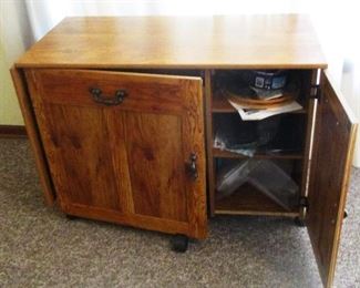 Very nice pine sewing cabinet with storage for all accessories 