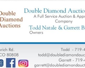 Double Diamond Auctions Business Card Ordered