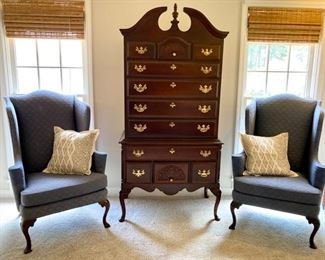 Sumter Furniture Bedroom Set, Matching Sherrill Wing back arm chairs