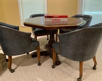poker table and chairs