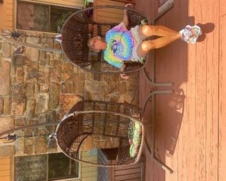 Egg chairs (comes one tired Twisted Sister)