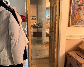 Pair of Lighted and Mirrored Curio Cabinets