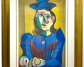 Lot 828 Original Pablo Picasso Color Lithograph Femme assise Dora Maar.