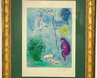 Lot 355 Original Marc Chagall Color LithographDaphnis Discovers Chloe