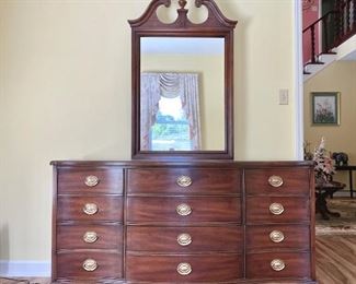 Dixie Serpentine Front Chest of Drawers with mirror 
