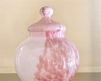 Murano Rainbow Glass Jar with Lid