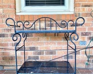 Pier 1 Marble Top Serving Cart