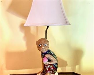 Chinoiserie monkey lamp
