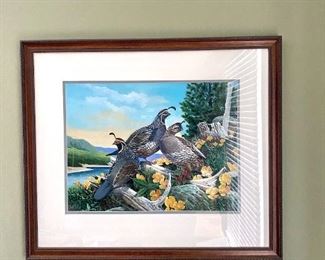 Quail Framed Wall Art by Jack Bolin