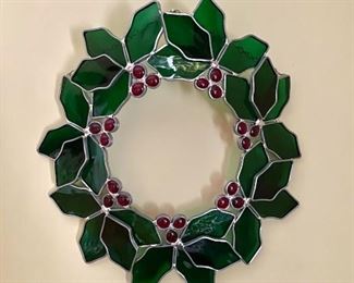 Stained Glass Christmas Wreath