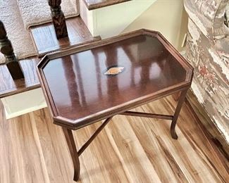 Tray End Table with Conch Shell Detail
