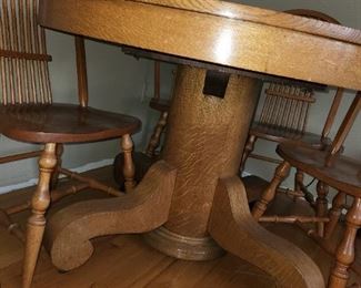 oak dining table with 6 chairs
