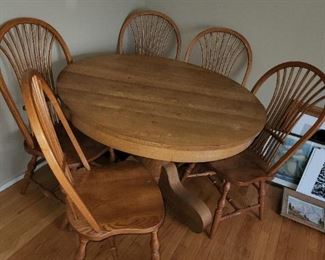 oak dining table with 6 chairs