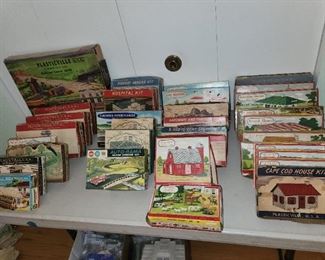 Plasticville houses/buildings. Most vintage and never out of the boxes.
