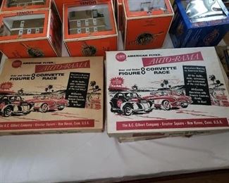 3 vintage American Flyer Auto-Rama Speedway 8 Race electric racetrack sets