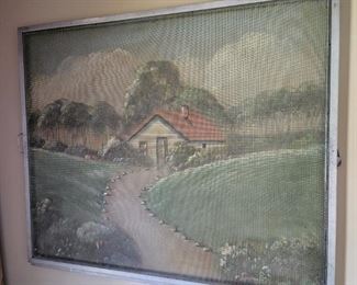 screen paintings purportedly by William Oktavec (family member's home)
