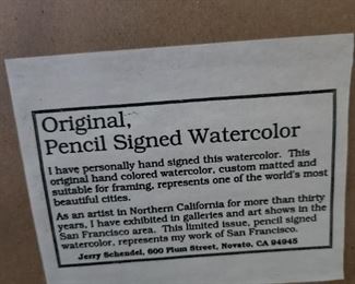 signed watercolor by Jerry Schendel