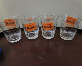 4 Orioles glasses from 1966